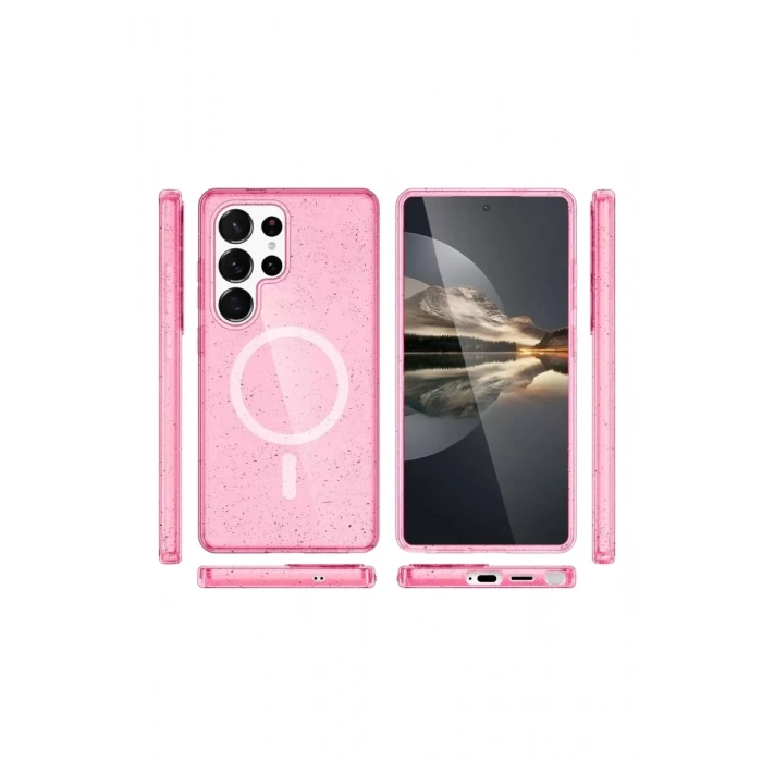 Samsung Galaxy S23 Ultra Kılıf Star Magsafe Kapak - Pembe