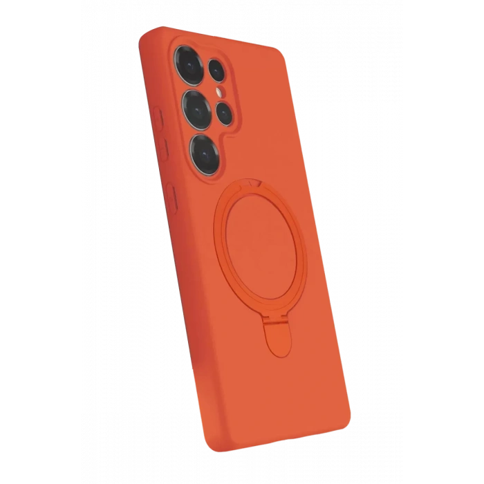 Samsung Galaxy S23 Ultra Regal Magsafe Standlı Kapak - Turuncu