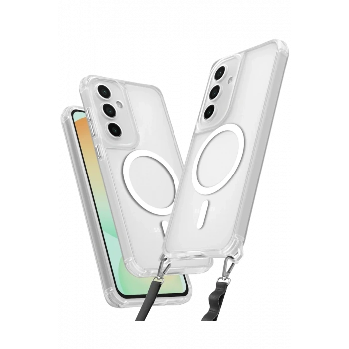 Samsung Galaxy S24 FE Kılıf Enka Magsafe Silikon Kılıf - Şeffaf
