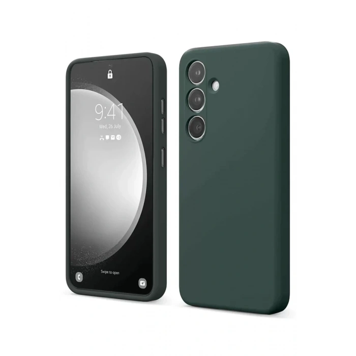 Samsung Galaxy S24 FE Kılıf First Silikon - Koyu Yeşil