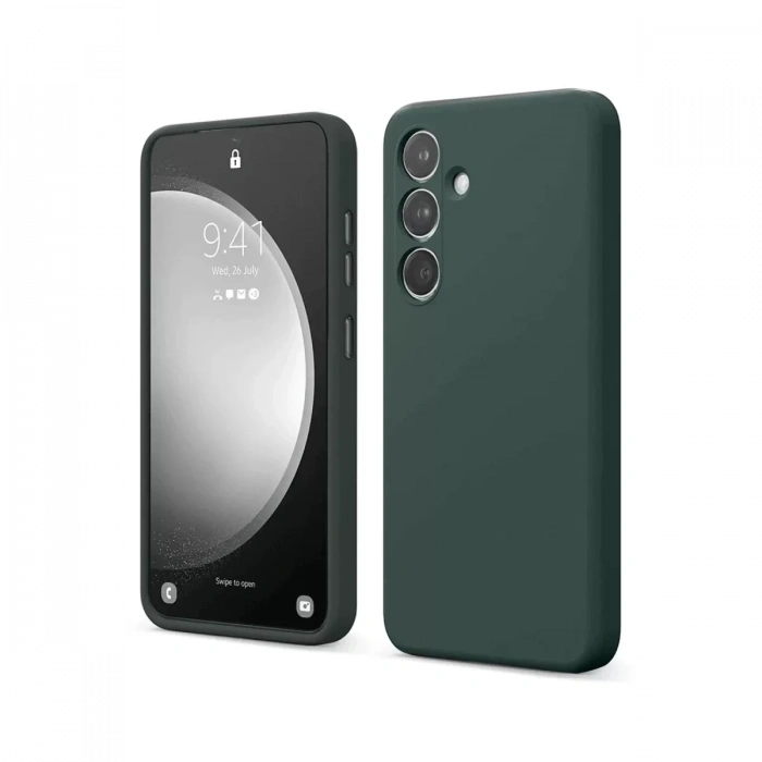 Samsung Galaxy S24 FE Kılıf First Silikon - Koyu Yeşil