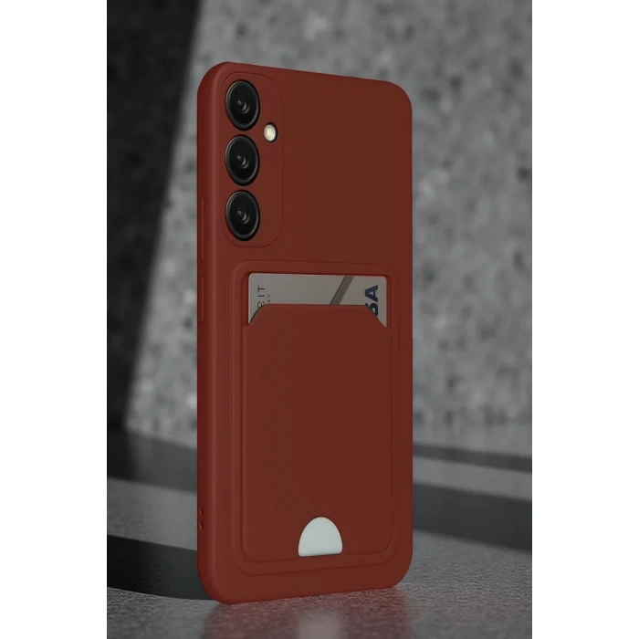 Samsung Galaxy S24 FE Kılıf Kelvin Kartvizitli Silikon - Bordo