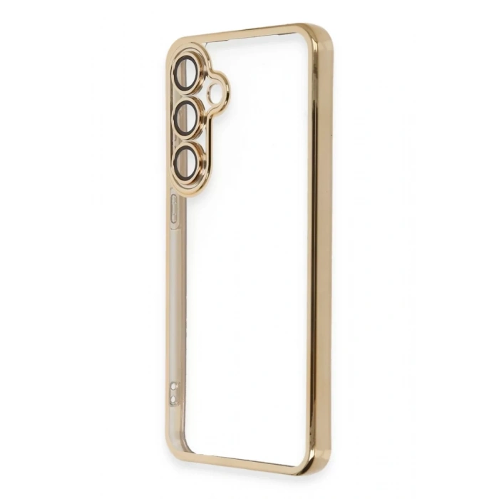Samsung Galaxy S24 FE Kılıf Lensli Silikon - Gold