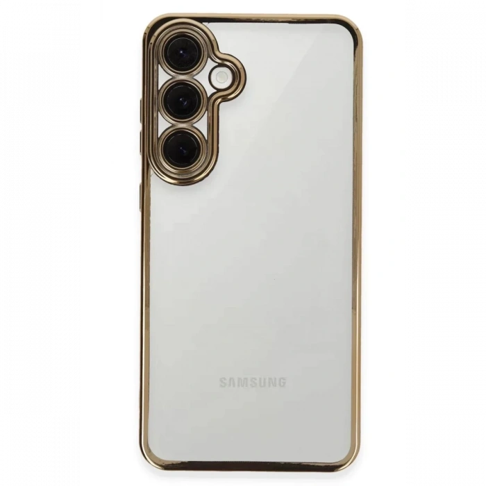 Samsung Galaxy S24 FE Kılıf Lensli Silikon - Gold