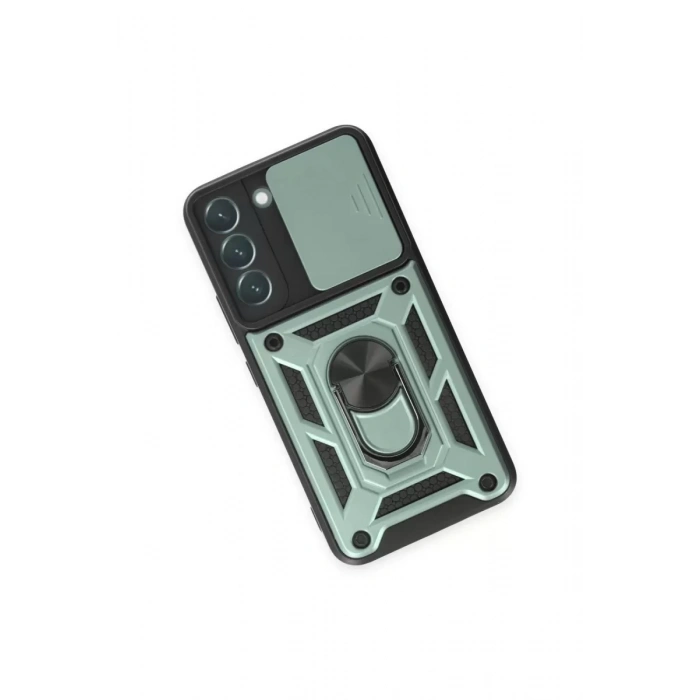 Samsung Galaxy S24 Kılıf Pars Lens Yüzüklü Silikon - Yeşil