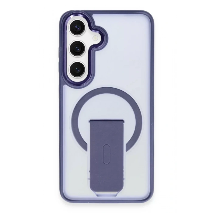 Samsung Galaxy S24 Tork Magsafe Standlı Kapak - Lacivert