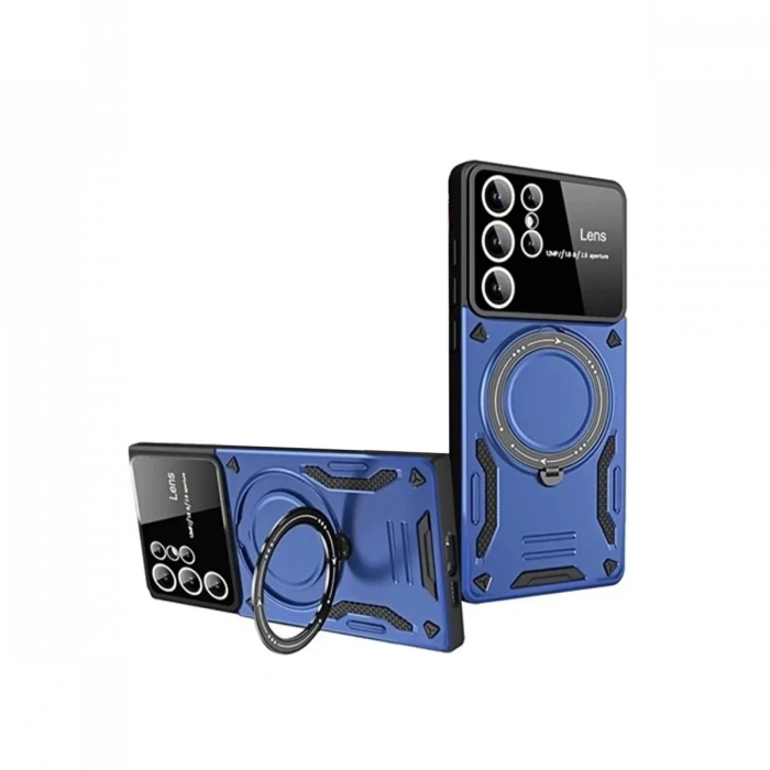 Samsung Galaxy S24 Ultra Kılıf Joy Lens Standlı Kapak - Lacivert