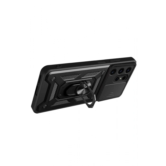 Samsung Galaxy S24 Ultra Kılıf Pars Lens Yüzüklü Silikon - Yeşil