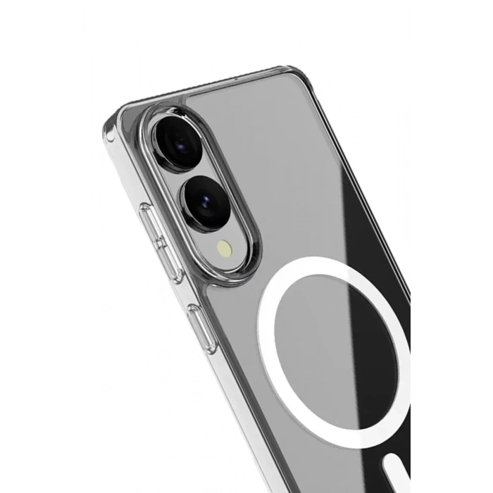 Samsung Galaxy S25 Edge Kılıf Magneticsafe Şeffaf Silikon - Şeffaf