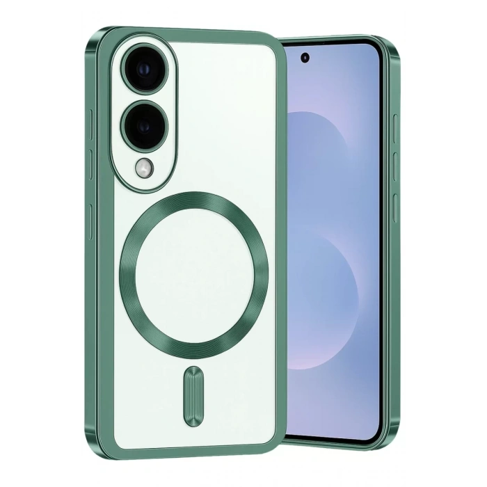 Samsung Galaxy S25 Edge Kross Magneticsafe Kapak - Koyu Yeşil