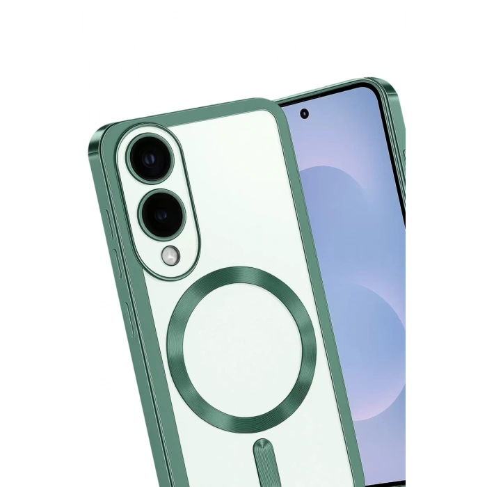 Samsung Galaxy S25 Edge Kross Magneticsafe Kapak - Koyu Yeşil