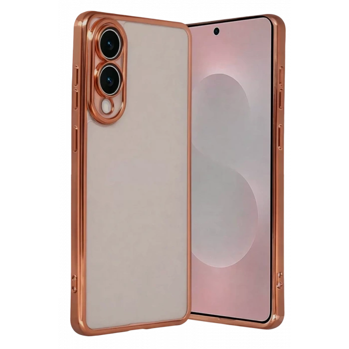 Samsung Galaxy S25 Edge Lensli Silikon - Çöl Titanyum