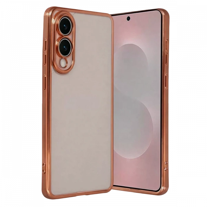 Samsung Galaxy S25 Edge Lensli Silikon - Çöl Titanyum