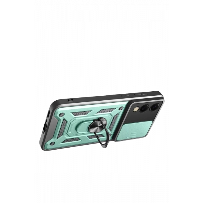 Samsung Galaxy S25 Edge Pars Lens Yüzüklü Silikon - Yeşil
