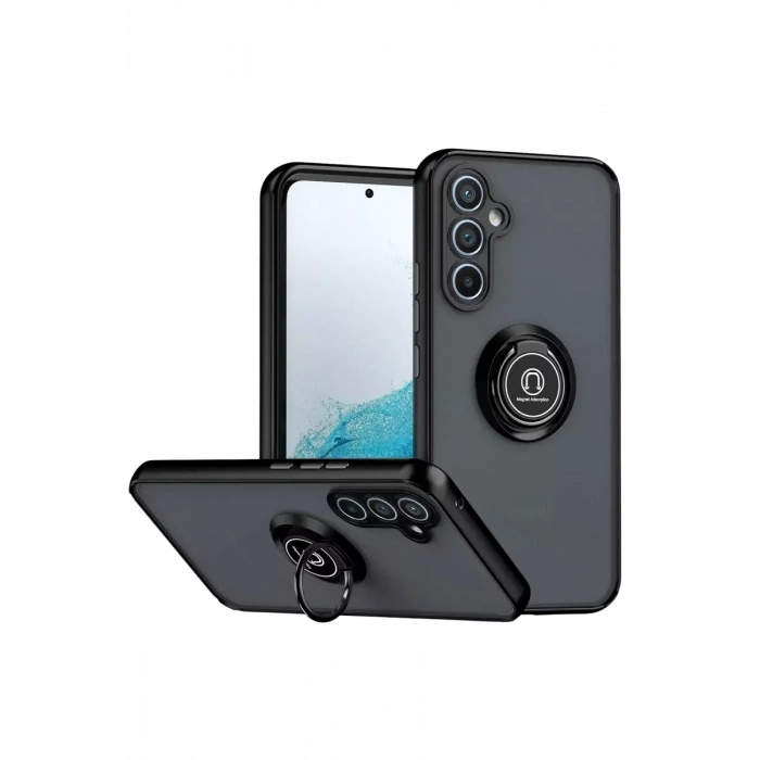 Samsung Galaxy S25 FE Montreal Yüzüklü Silikon Kapak - Siyah