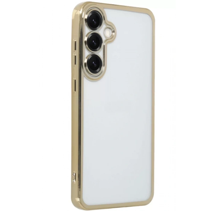 Samsung Galaxy S25 Kılıf Lensli Silikon - Gold