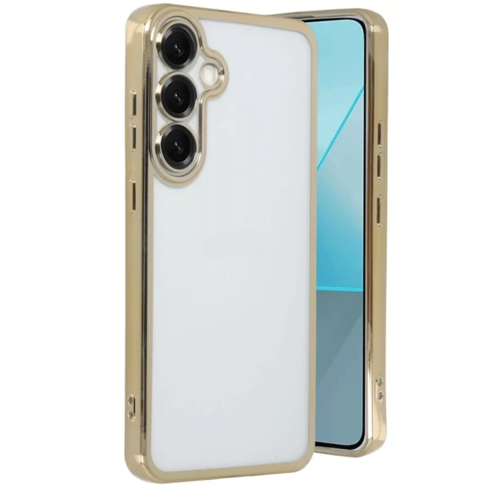 Samsung Galaxy S25 Plus Kılıf Lensli Silikon - Gold