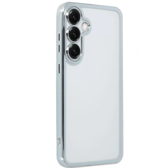 Samsung Galaxy S25 Plus Kılıf Lensli Silikon - Gümüş