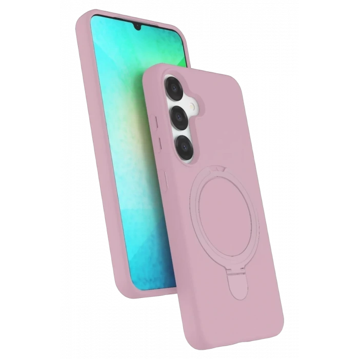 Samsung Galaxy S25 Regal Magsafe Standlı Kapak - Açık Pembe