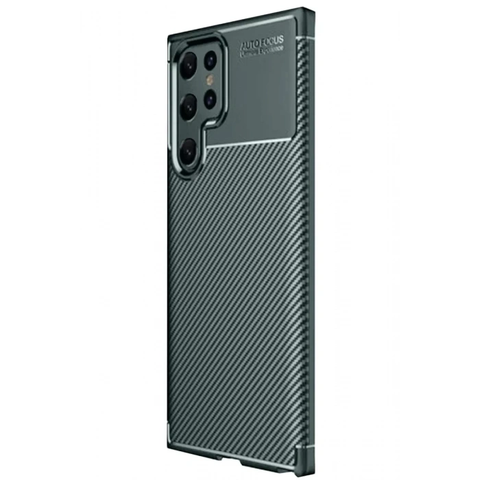 Samsung Galaxy S25 Ultra Kılıf Auto Focus Karbon Kapak - Koyu Yeşil
