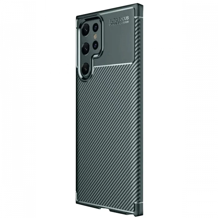 Samsung Galaxy S25 Ultra Kılıf Auto Focus Karbon Kapak - Koyu Yeşil
