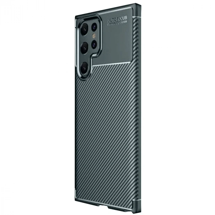 Samsung Galaxy S25 Ultra Kılıf Auto Focus Karbon Kapak - Koyu Yeşil