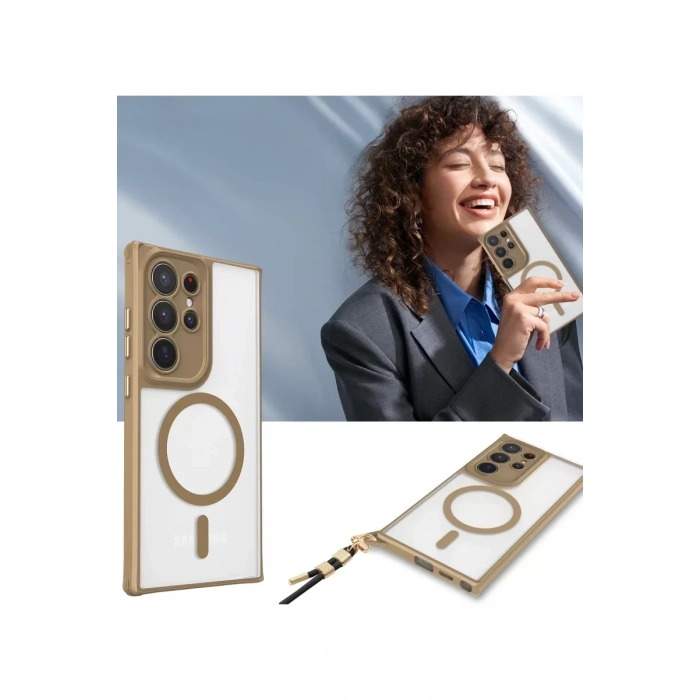 Samsung Galaxy S25 Ultra Kılıf Enka Magsafe Silikon Kılıf - Siyah