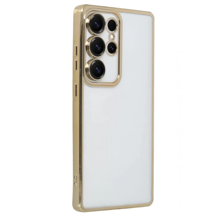 Samsung Galaxy S25 Ultra Kılıf Lensli Silikon - Gold