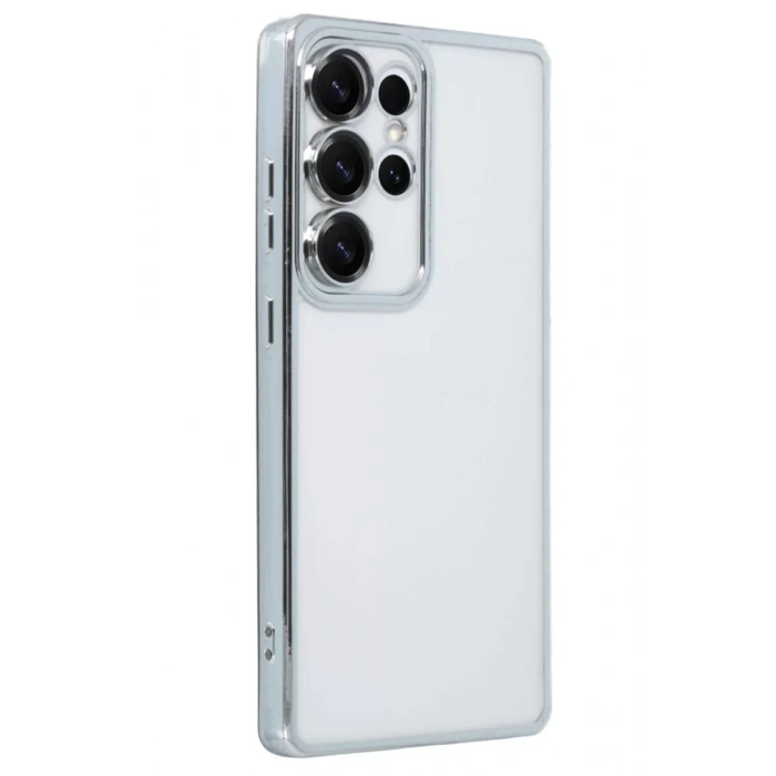 Samsung Galaxy S25 Ultra Kılıf Lensli Silikon - Gümüş