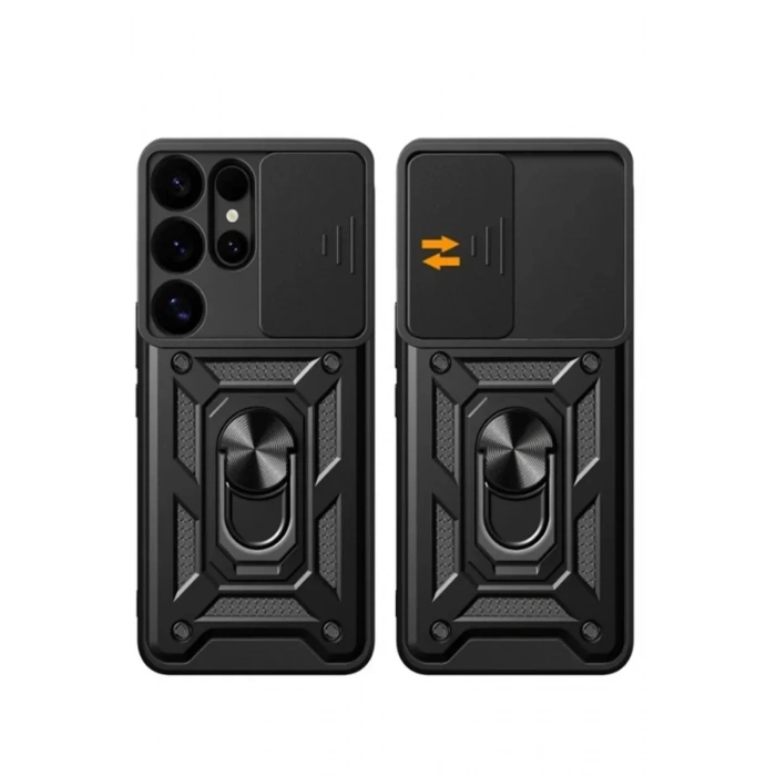 Samsung Galaxy S25 Ultra Kılıf Pars Lens Yüzüklü Silikon - Yeşil