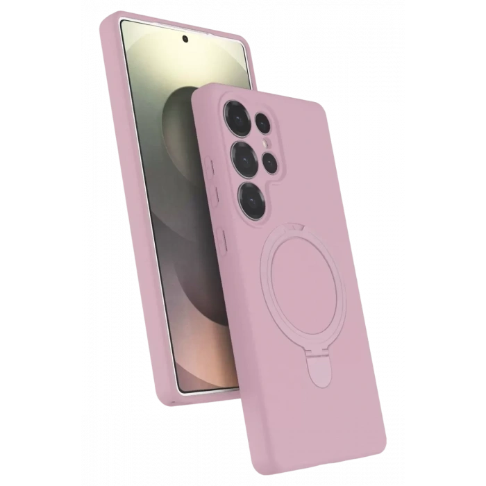 Samsung Galaxy S25 Ultra Regal Magsafe Standlı Kapak - Açık Pembe