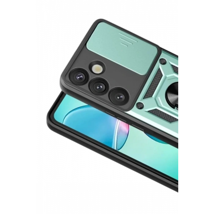 Samsung Galaxy S26 Plus Pars Lens Yüzüklü Silikon - Yeşil