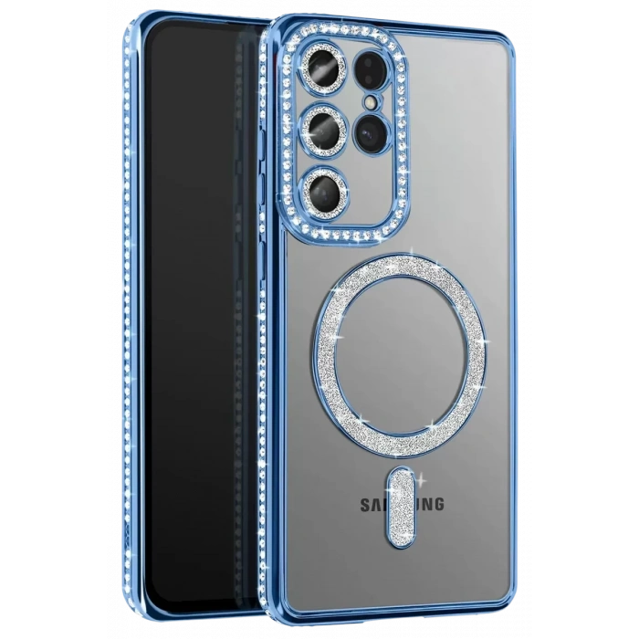 Samsung Galaxy S26 Ultra Joke Simli Magneticsafe Kılıf - Mavi
