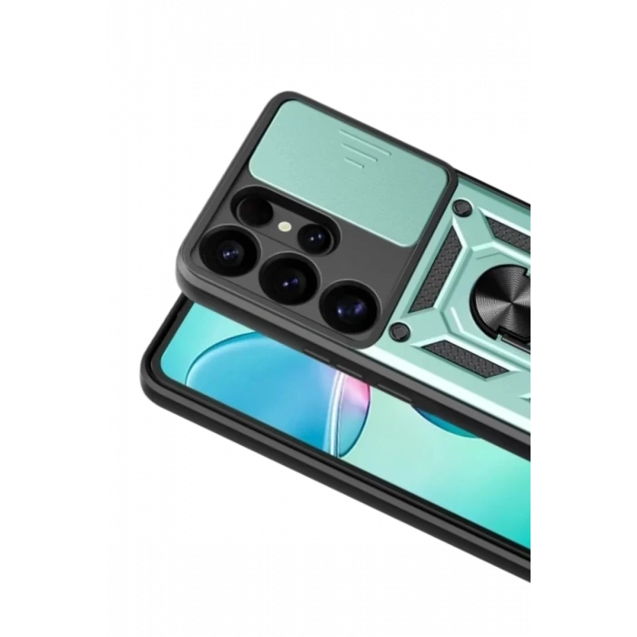 Samsung Galaxy S26 Ultra Pars Lens Yüzüklü Silikon - Yeşil