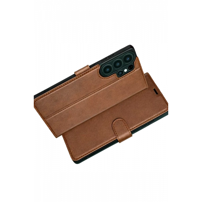 Samsung Galaxy S26 Ultra Trend S Plus Kapaklı Kılıf - Taba