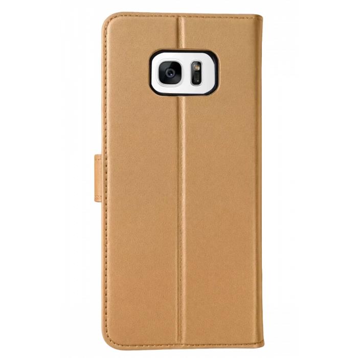 Samsung Galaxy S7 Edge Trend S Plus Kapaklı Kılıf - Gold