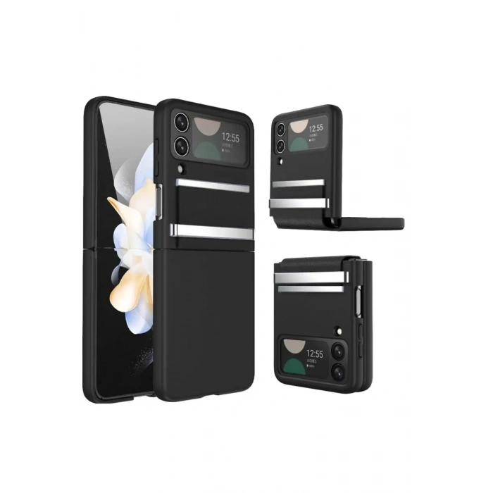 Samsung Galaxy Z Flip 3 Kılıf Belt Flip Kapak - Siyah