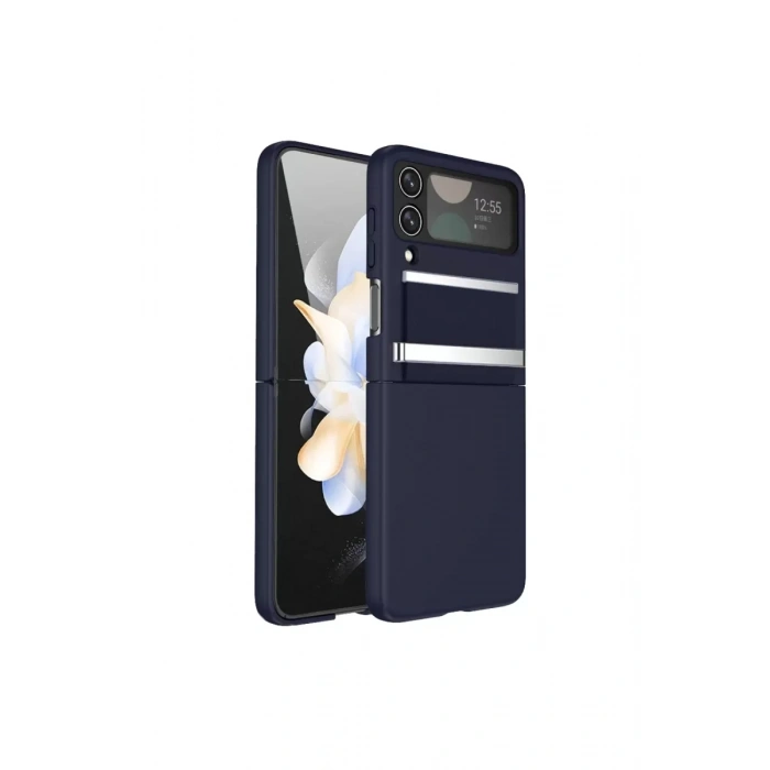 Samsung Galaxy Z Flip 4 Kılıf Belt Flip Kapak - Lacivert