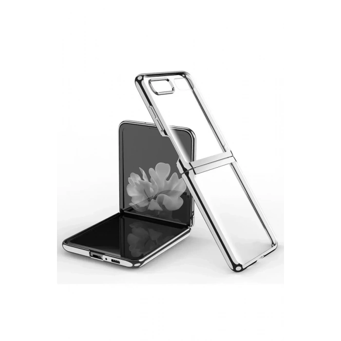 Samsung Galaxy Z Flip 4 Kılıf Fold Element Kapak - Gümüş