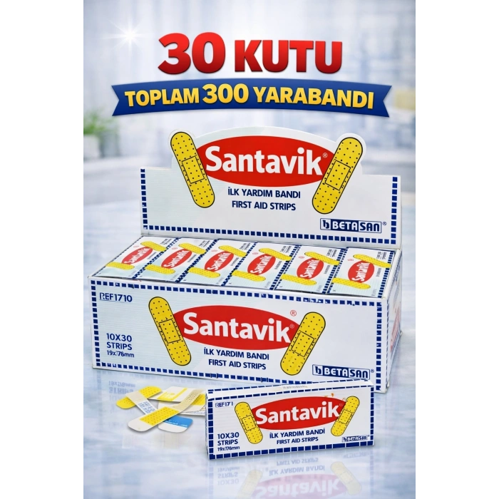 Santavik İlk Yardım Bandı Yara Bandı 10lu 30 Paket