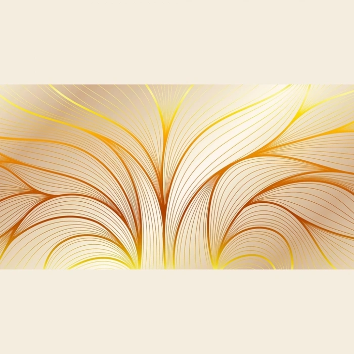 Sarı ve Beyaz Renklerde Soyut Çalışma Kanvas Tablo 60 x 120