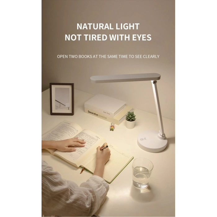 Şarjlı 40 Led Çalışma Okuma Işığı Kademeli Masa Lambası Ayarlanabilir Renk Tonu Ve Parlaklık PS-1912