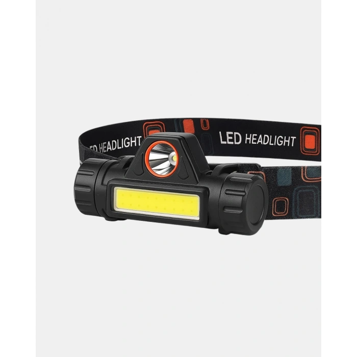 Şarjlı LED Kafa Feneri – Çift Fonksiyonlu, 200LM Işık Gücü, IP44 Suya Dayanıklı