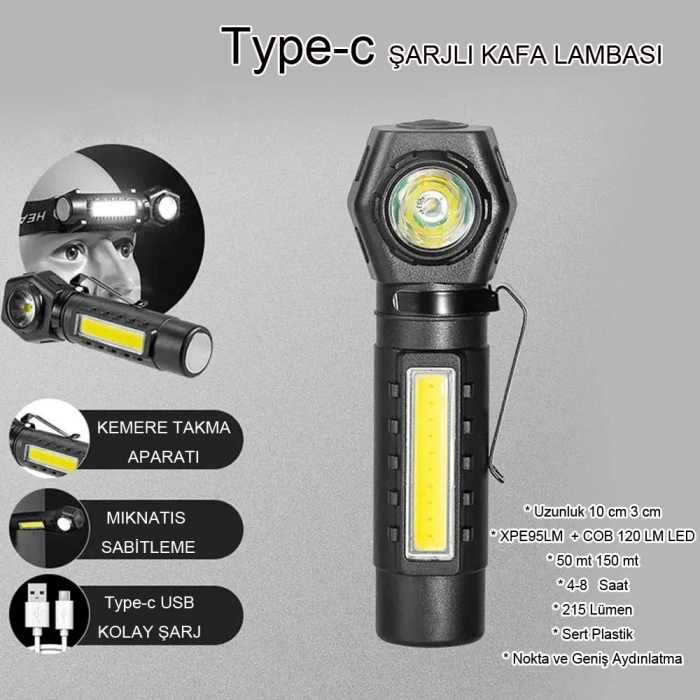 ŞARJLI MIKTANISLI KAFA LAMBASI WATTON WT-621