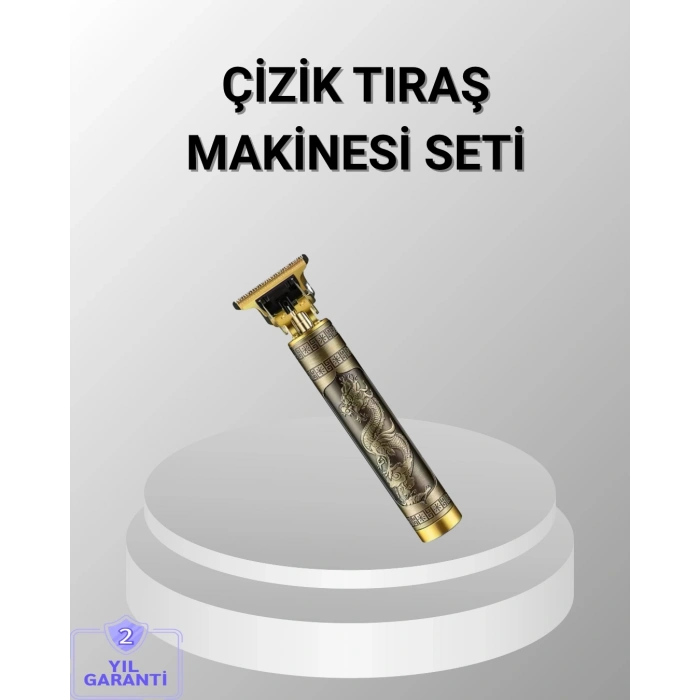 Şarjlı T Bıçaklı Saç ve Sakal Tıraş Makinesi – 3 Başlıklı, Güçlü Motorlu, 2 Saat Kullanım