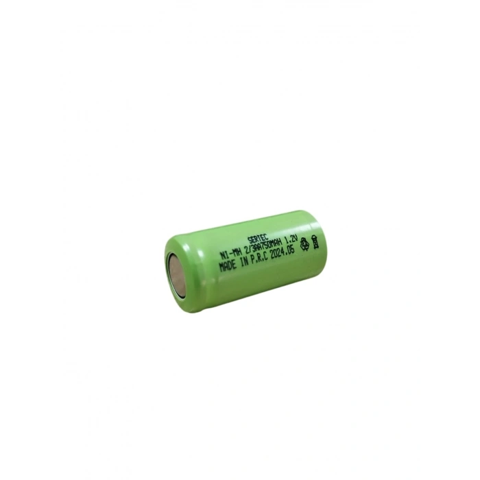 Sertec - 1.2V 750 Mah - 2/3AA - Ni-MH Şarjlı Pil - (Başsız / Flat Head)