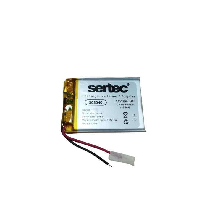Sertec 303040 3.7V 350 MAh Li-Polymer Pil (Devreli/1.5A)