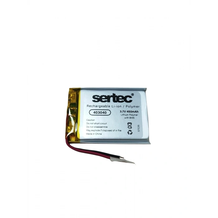Sertec 403040 3.7V 450 MAh Li-Polymer Pil (Devreli/1.5A)