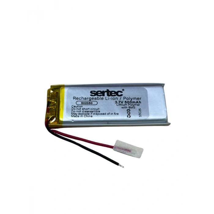 Sertec 502050 3.7V 500 MAh Li-Polymer Pil (Devreli/1.5A)
