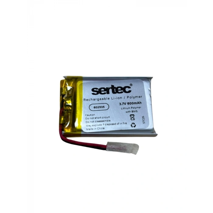 Sertec 602535 3.7V 600 MAh Li-Polymer Pil (Devreli/1.5A)